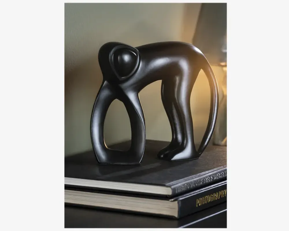 Best Daells Bolighus Figur abe sort metal H.15 cm