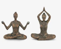 Sale Daells Bolighus Figur yoga dame antique ass H.18 cm Grå, Guld
