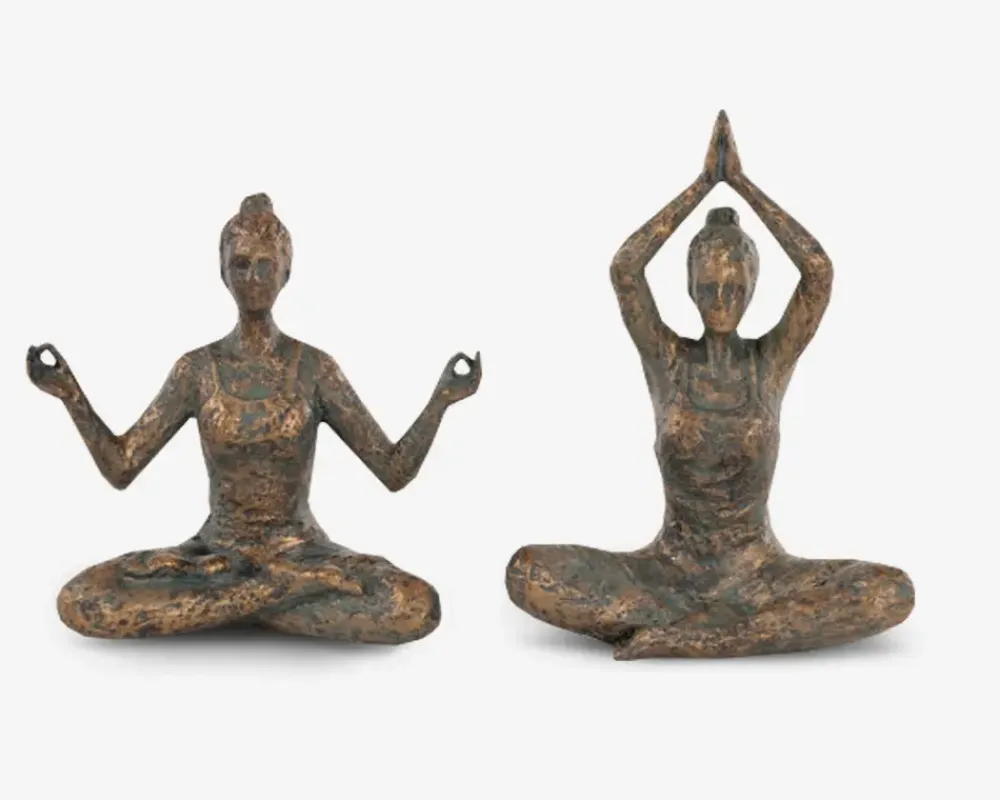 Sale Daells Bolighus Figur yoga dame antique ass H.18 cm Grå, Guld