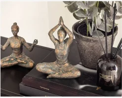 Sale Daells Bolighus Figur yoga dame antique ass H.18 cm Grå, Guld