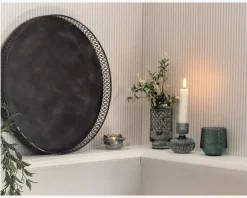 Hot Daells Bolighus Fyrfadsstage blå Ø.8 x H. 8 cm