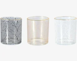 Discount Daells Bolighus Fyrfadsstage Glas M/Guldkant Ass.Design