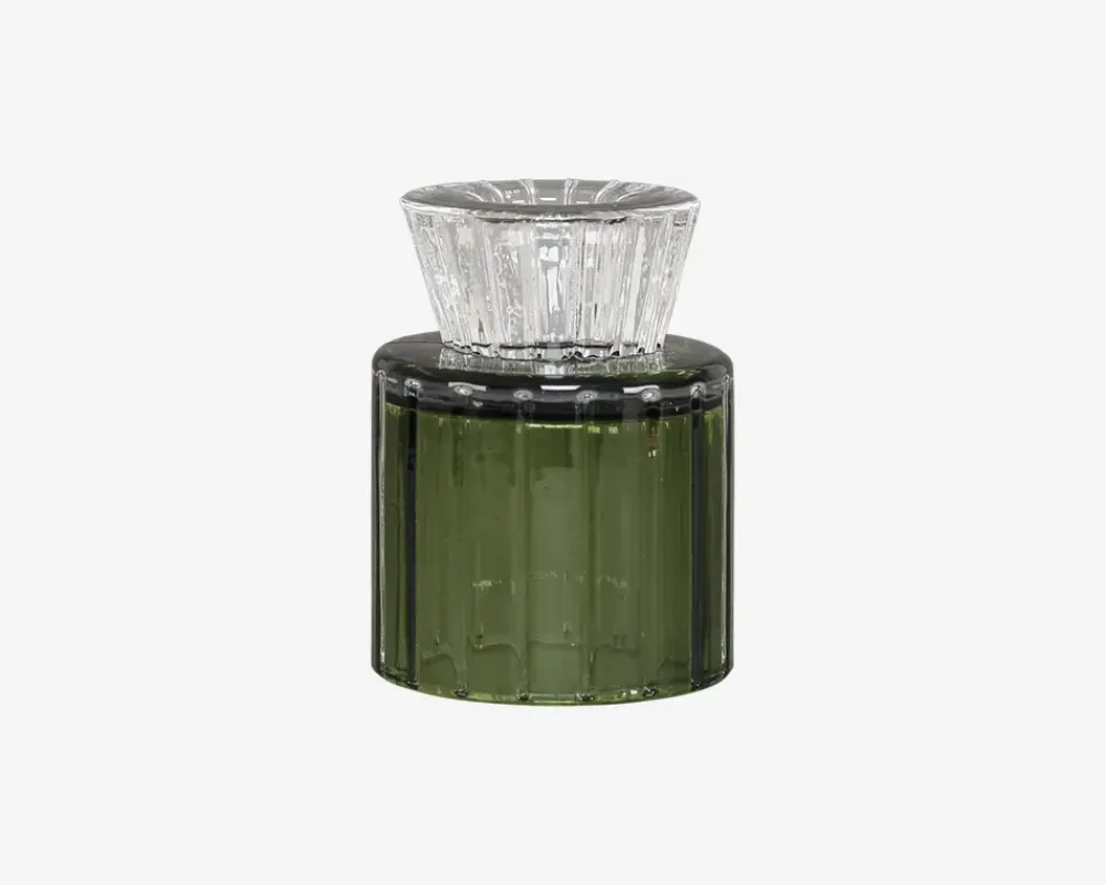 Discount Daells Bolighus Fyrfadsstage Grøn Glas H.8 cm