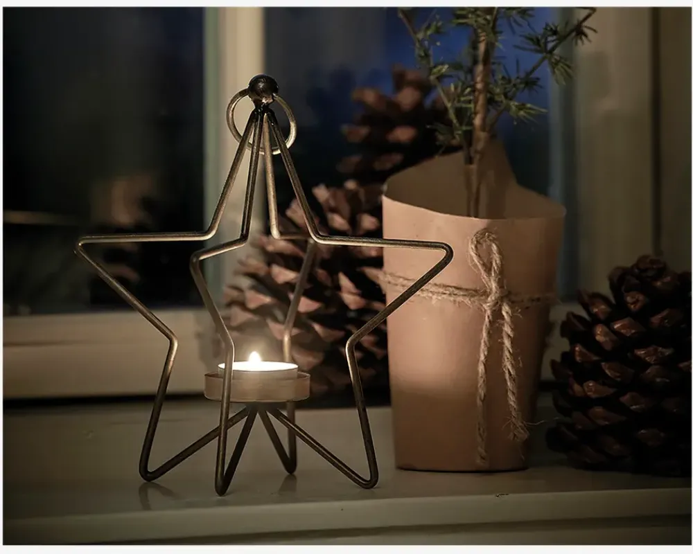 New Daells Bolighus Fyrfadsstage Stjerne H.19cm