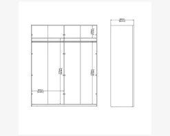 Online Daells Bolighus Garderobeskab Case grå B. 179 x H. 221 cm