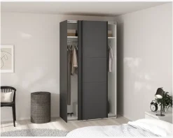 Online Daells Bolighus Garderobeskab Case grå B. 119 x H. 221 cm