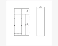 Online Daells Bolighus Garderobeskab Case grå B. 119 x H. 221 cm