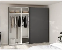 Best Daells Bolighus Garderobeskab Case grå B. 244 x H. 221 cm