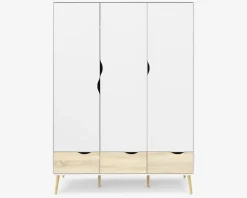 Daells Bolighus Garderobeskab Delta m. 3 låger og 3 skuffer