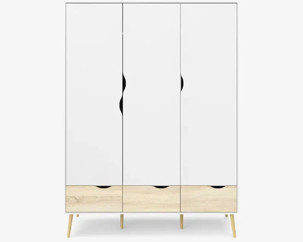 Daells Bolighus Garderobeskab Delta m. 3 låger og 3 skuffer