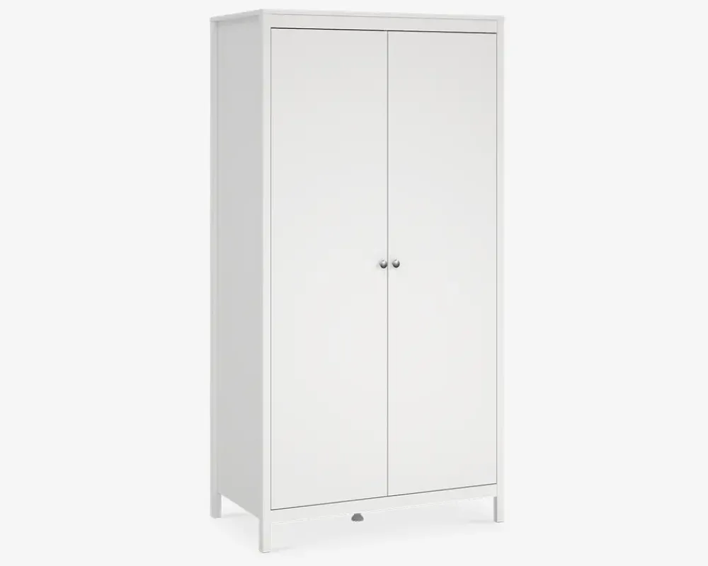 Hot Daells Bolighus Garderobeskab Madrid hvid med 2 låger