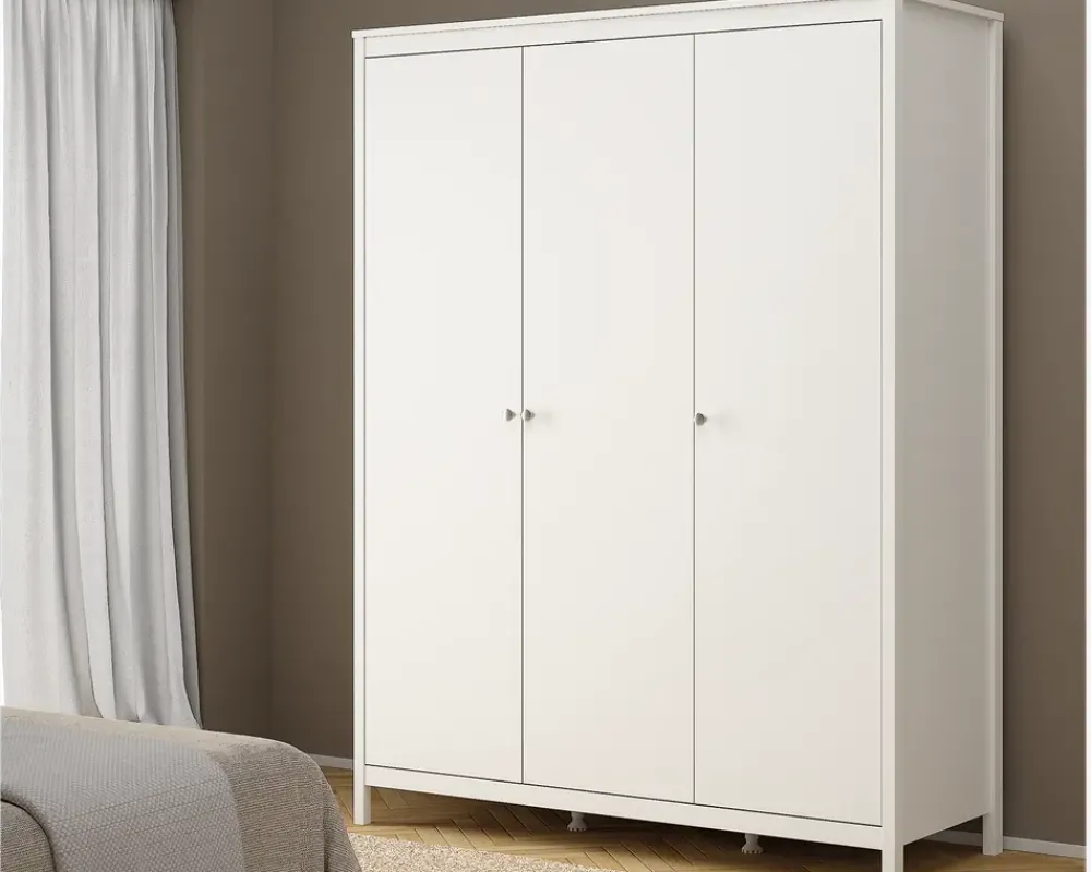 New Daells Bolighus Garderobeskab Madrid hvid med 3 låger
