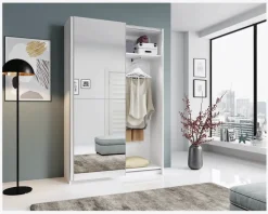 Hot Daells Bolighus Garderobeskab med en spejllåge