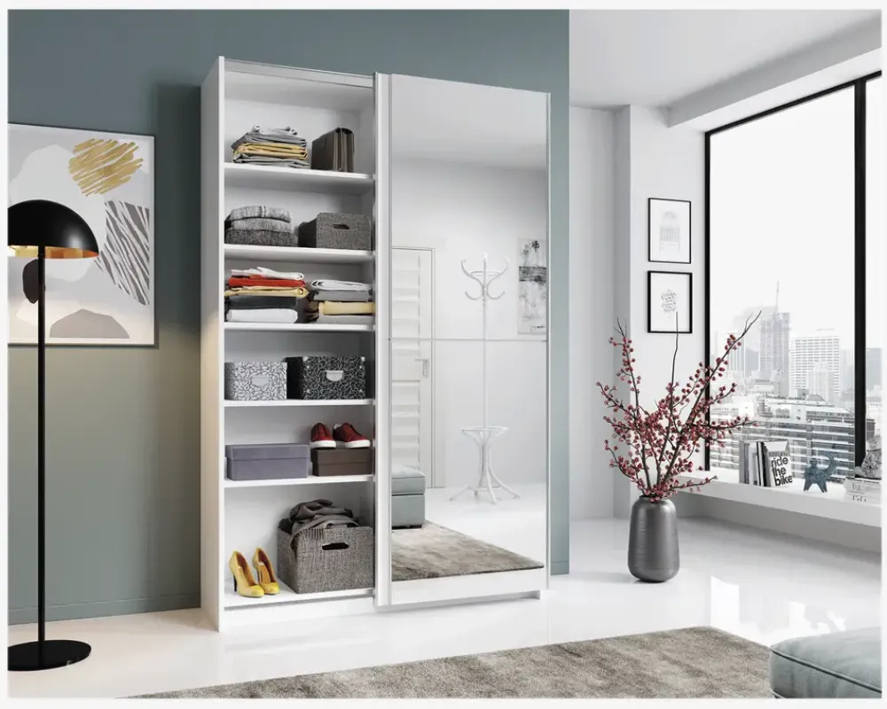 Hot Daells Bolighus Garderobeskab med en spejllåge