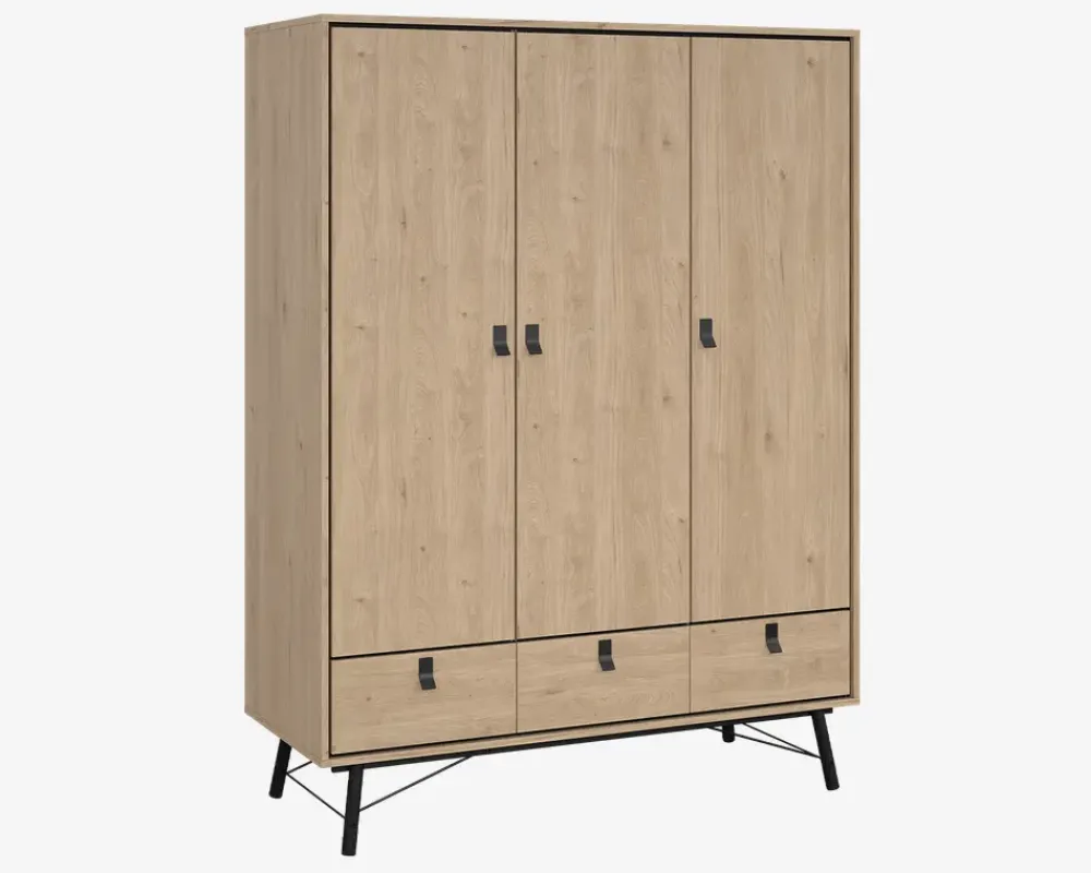 New Daells Bolighus Garderobeskab Ry m. 3 låger og 3 skuffer Eg