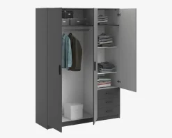 Best Daells Bolighus Garderobeskab Sprint m. 3 Låger og 3 Skuffer