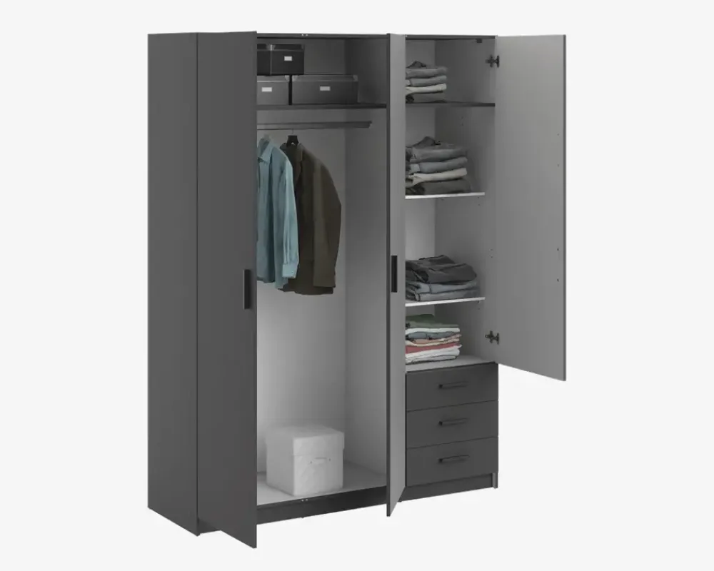 Best Daells Bolighus Garderobeskab Sprint m. 3 Låger og 3 Skuffer