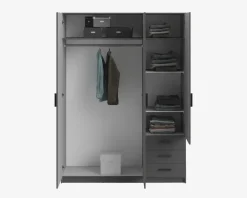 Best Daells Bolighus Garderobeskab Sprint m. 3 Låger og 3 Skuffer