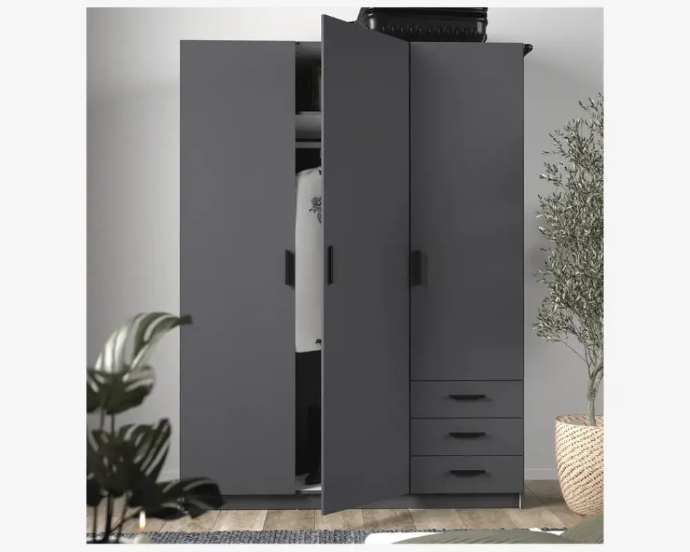 Best Daells Bolighus Garderobeskab Sprint m. 3 Låger og 3 Skuffer