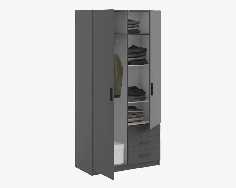 Sale Daells Bolighus Garderobeskab Sprint m. 2 Låger og 3 Skuffer