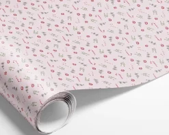 Outlet Daells Bolighus Gavepapir lyserød med julepynt 10 meter