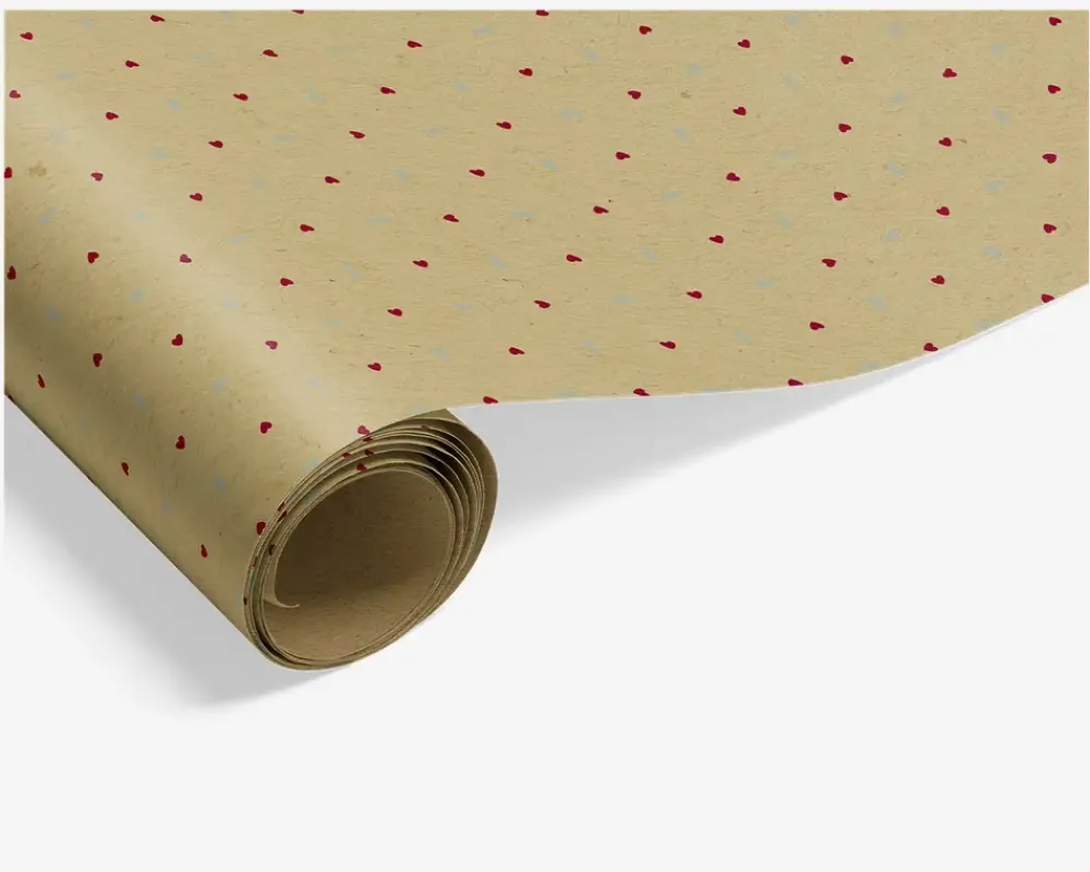 New Daells Bolighus Gavepapir M. Prikker Brun, Rød