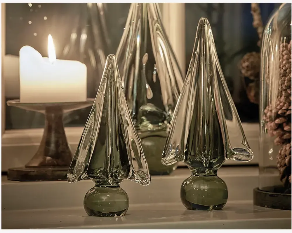 New Daells Bolighus Glas Juletræ Grøn H.15cm