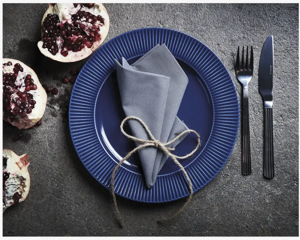 Online Daells Bolighus Groovy Midd. Tallerken Ø27 cm Blå