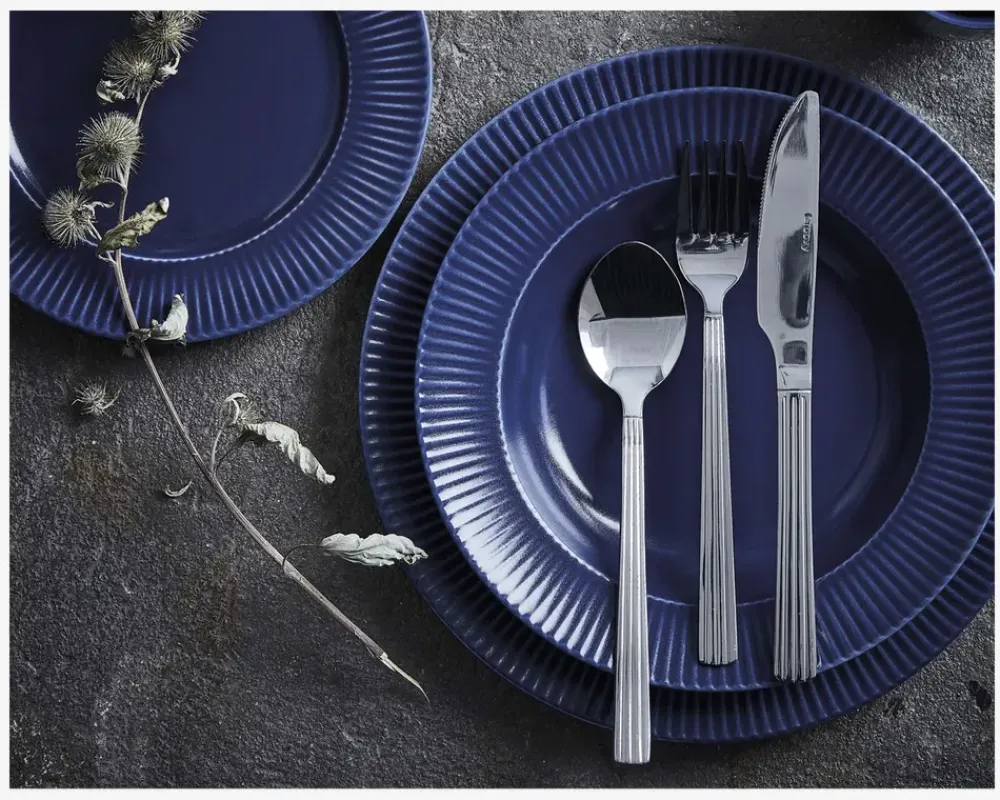 Online Daells Bolighus Groovy Midd. Tallerken Ø27 cm Blå