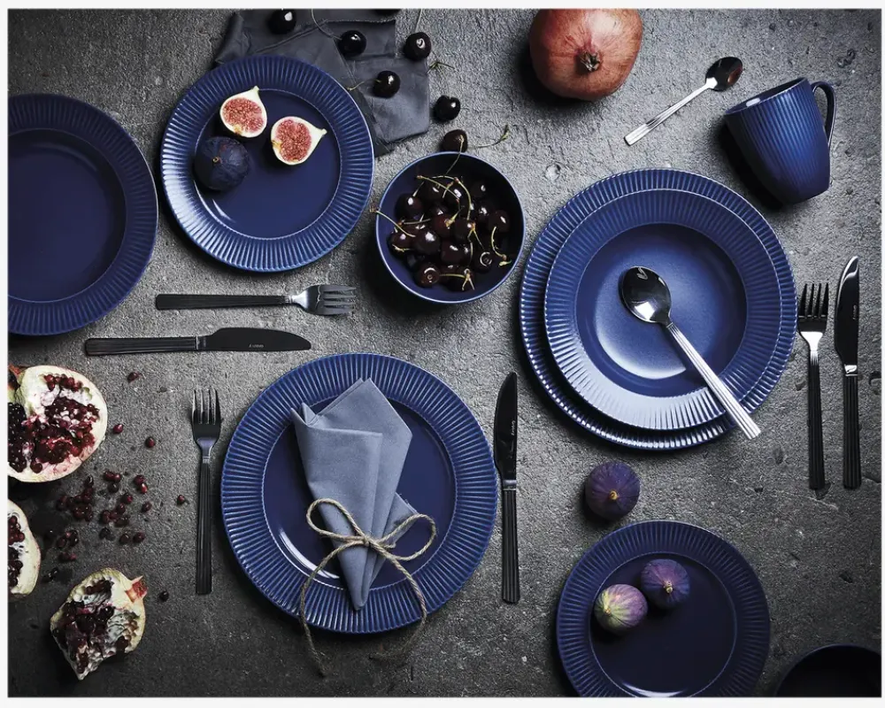 Online Daells Bolighus Groovy Midd. Tallerken Ø27 cm Blå