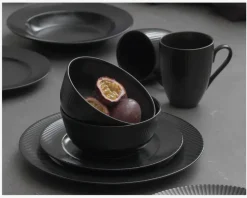 Outlet Daells Bolighus Groovy Midd. Tallerken Ø27 cm Sort