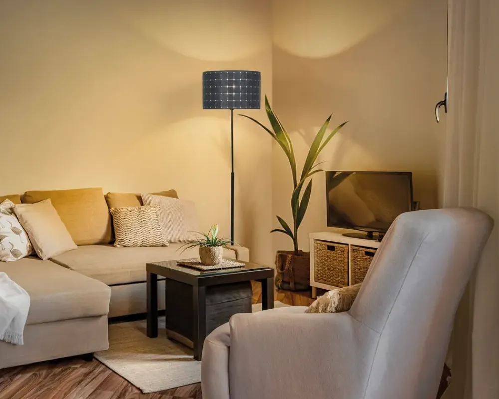 Online Daells Bolighus Gulvlampe filt vævet grå H.156 cm