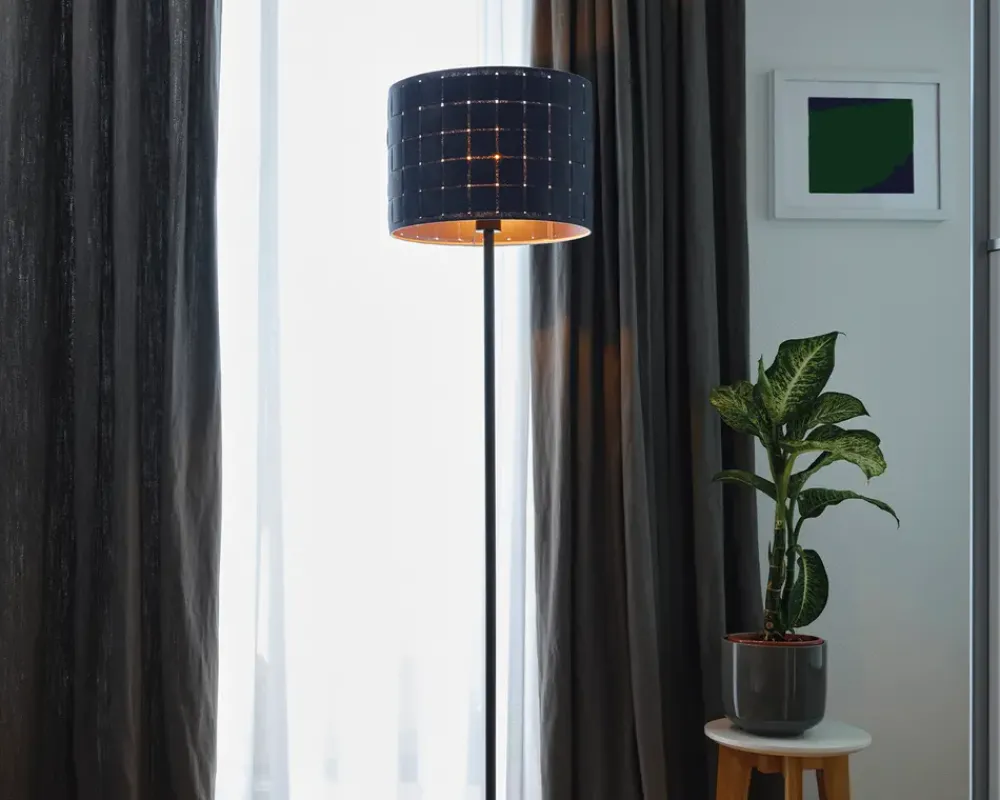 Online Daells Bolighus Gulvlampe filt vævet grå H.156 cm