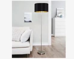 Best Daells Bolighus Gulvlampe Maserlo H.151 cm Sort, Guld, Krom