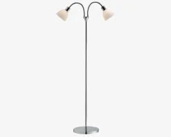 Online Daells Bolighus Gulvlampe Ray dobbelt H.155 cm Krom, Hvid