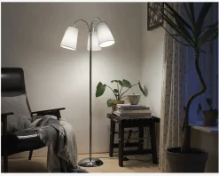 New Daells Bolighus Gulvlampe Salsa H.140 cm Krom, Grå