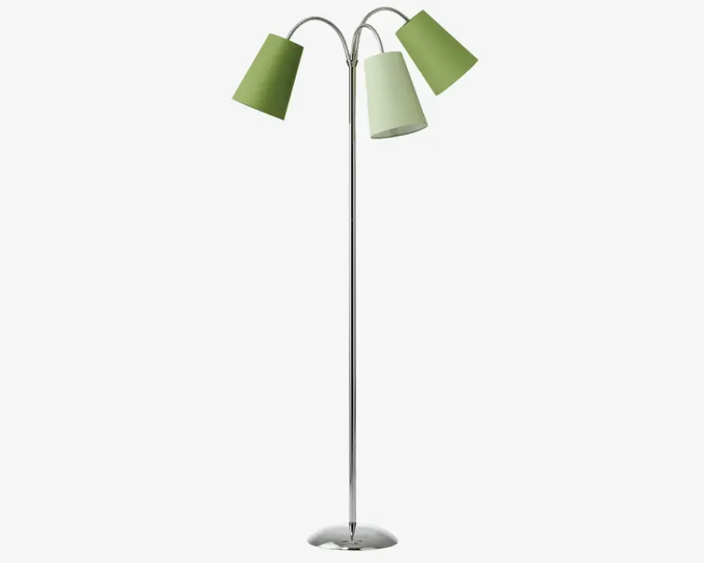 Outlet Daells Bolighus Gulvlampe Salsa H.140 cm Grøn, Krom