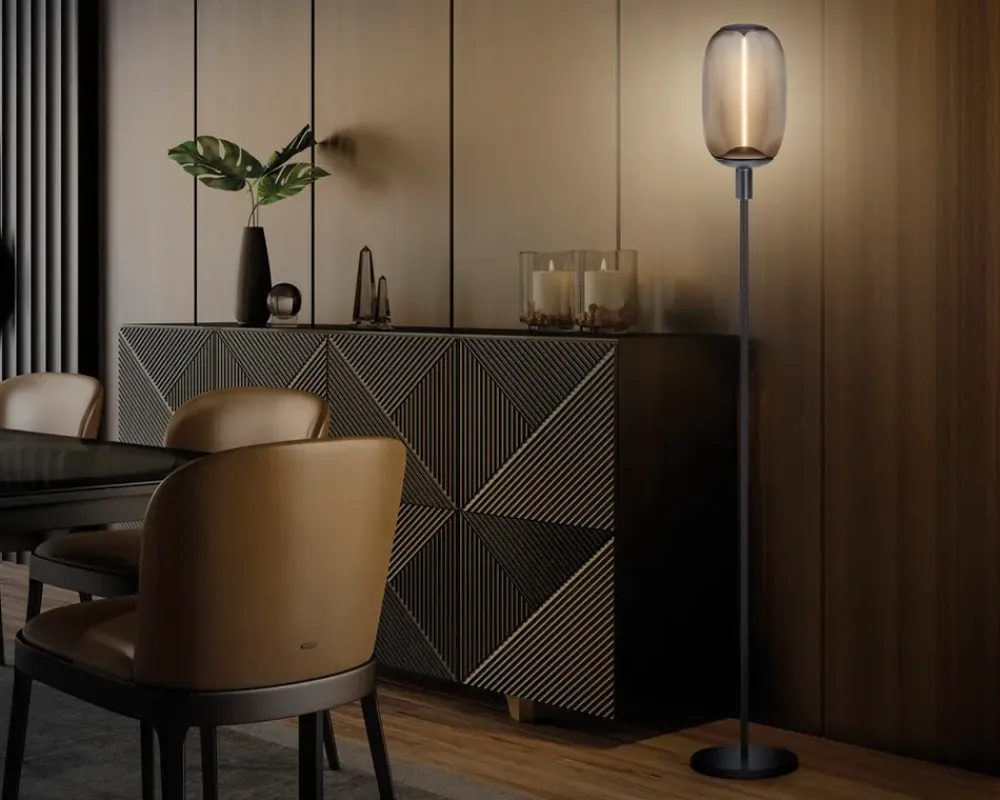 Sale Daells Bolighus Gulvlampe Stick grå H.146 cm