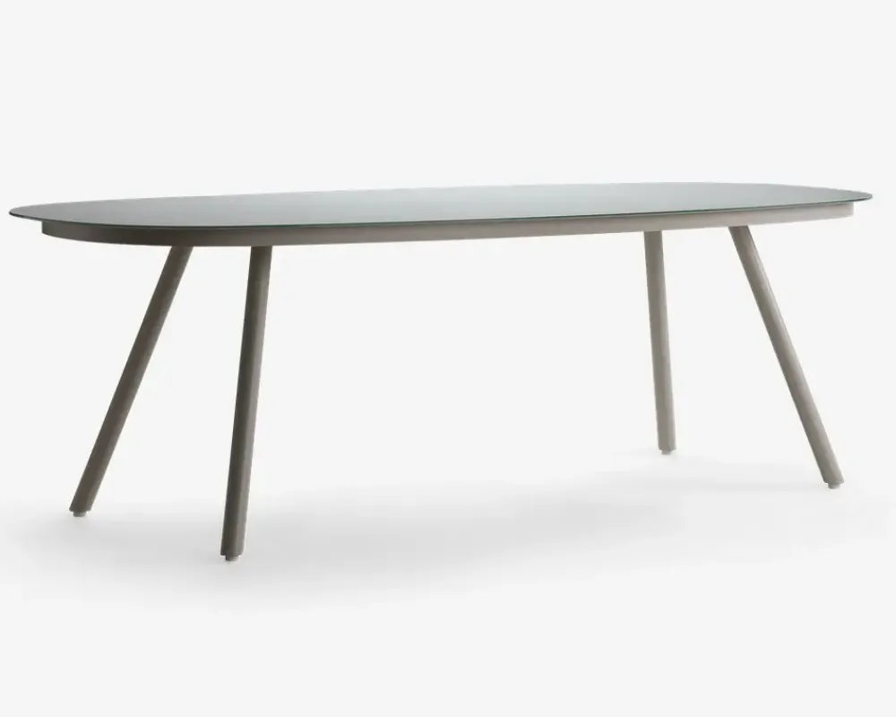 Daells Bolighus Havebord med mælkehvid glasplade