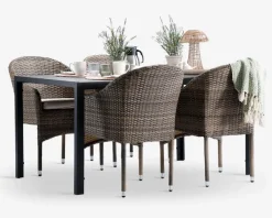 Outlet Daells Bolighus Havebord sort nonwood 90x150 cm