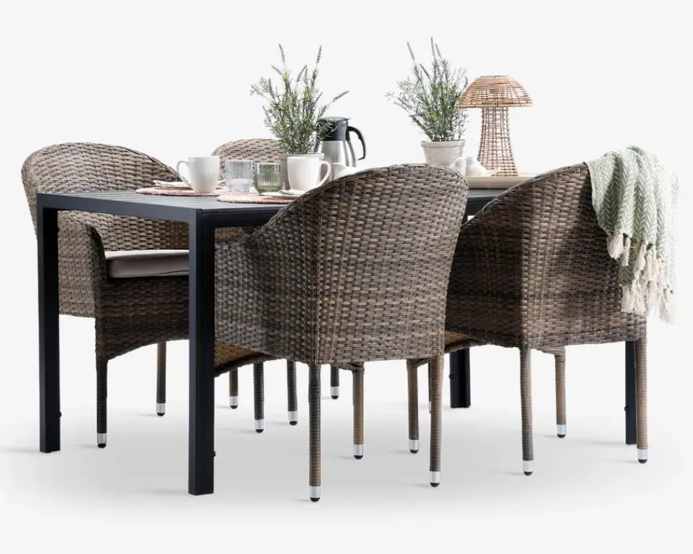 Outlet Daells Bolighus Havebord sort nonwood 90x150 cm