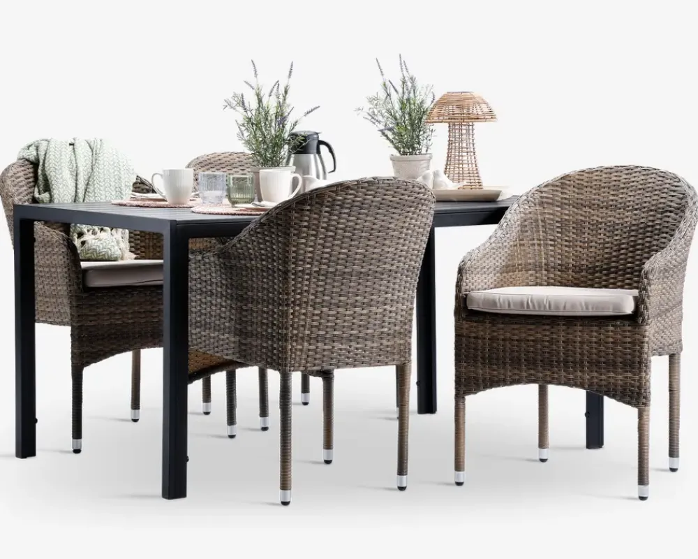 Outlet Daells Bolighus Havebord sort nonwood 90x150 cm