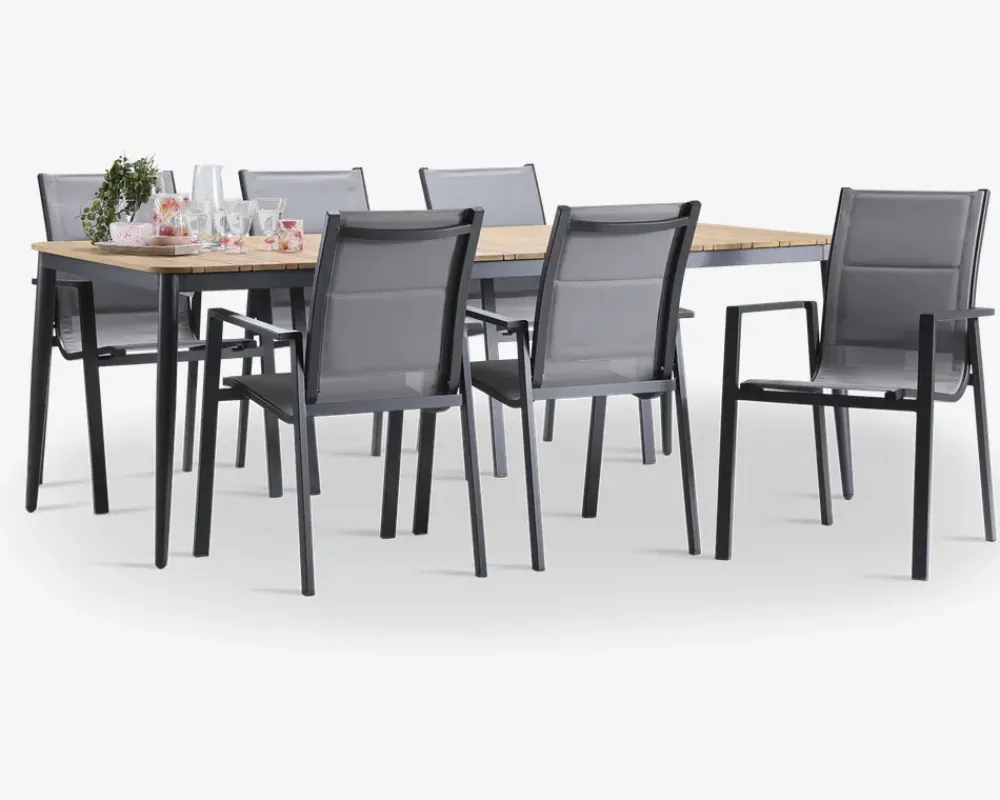 Outlet Daells Bolighus Havebord teak/aluminium 100x210 cm