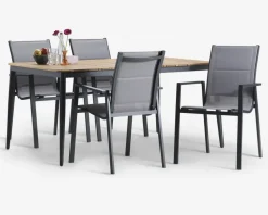 Hot Daells Bolighus Havestol i grå textiline/antracit stel