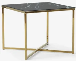 Daells Bolighus Hjørnebord m/Glasplade Messing/Sort