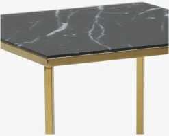 Daells Bolighus Hjørnebord m/Glasplade Messing/Sort