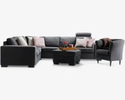 Clearance Daells Bolighus Hjørnesofa Darling Antracit