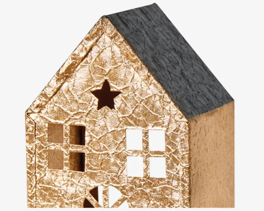 Best Daells Bolighus Hus t/fyrfadslys metal 7x5x12 cm