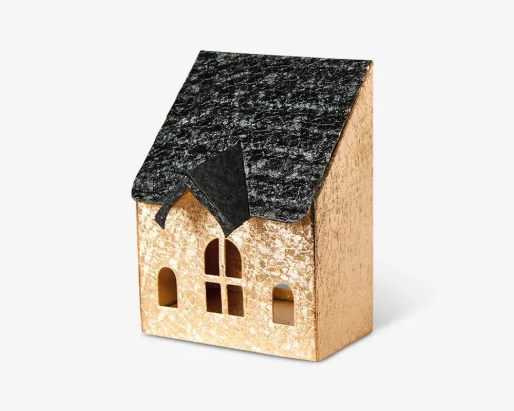 New Daells Bolighus Hus t/fyrfadslys metal 9x7x12 cm