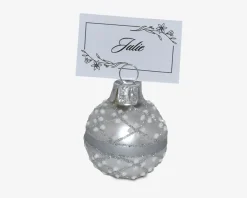 New Daells Bolighus Julekugle Til Bordkort Sølv